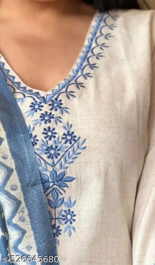 Elegant Navy Blue Embroidered Suit