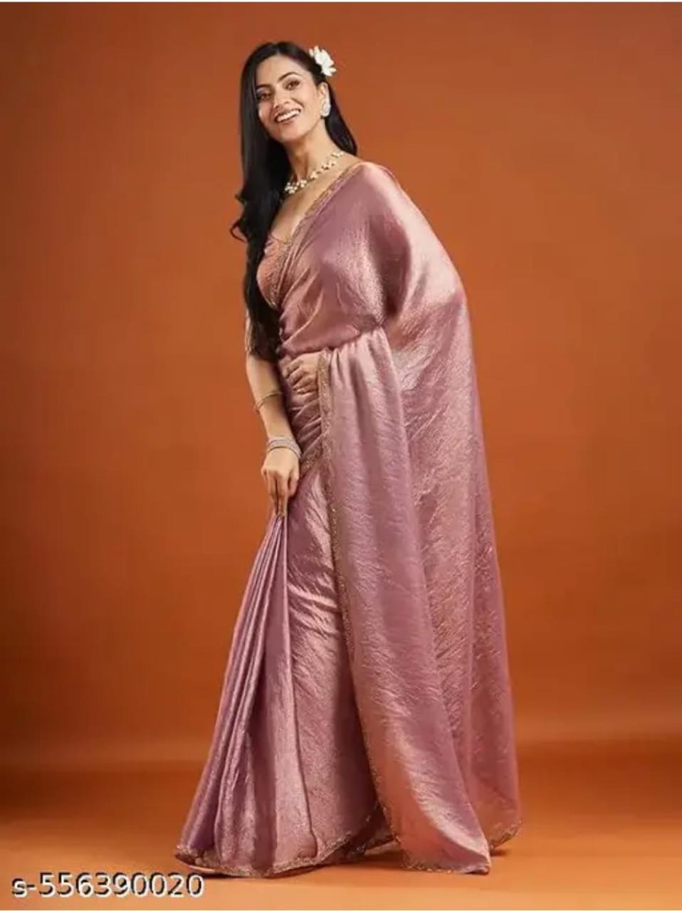 Elegant Pink Silk Saree
