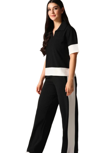 Black and White Casual Two-Piece Set