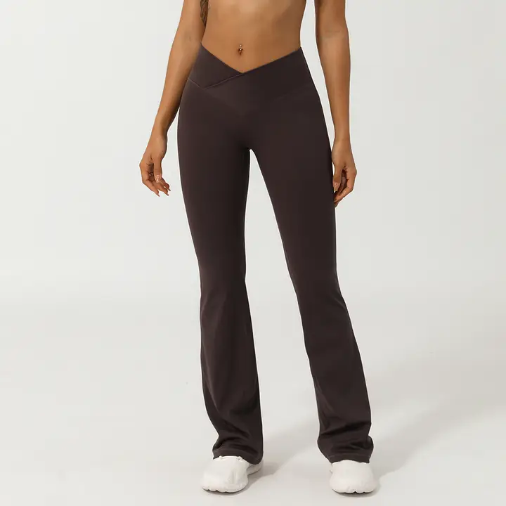 Women's Sport V Cross Waist Flare Yoga Pants