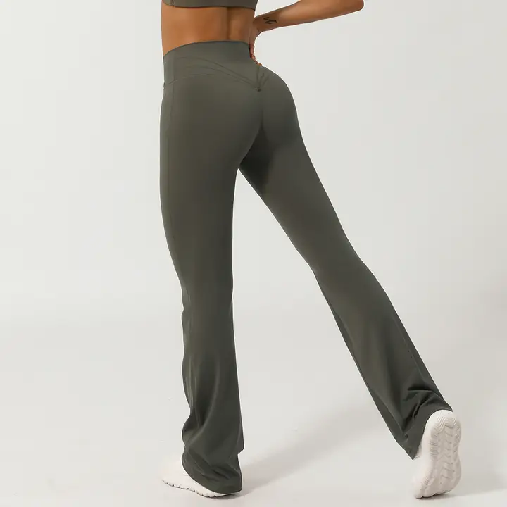 Women's Sport V Cross Waist Flare Yoga Pants