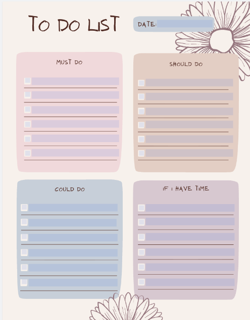 Digital Fillable To-Do List