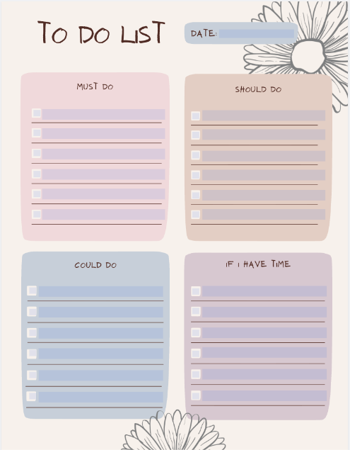 Digital Fillable To-Do List