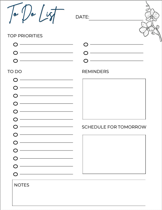 Digital To-So List | Printable & fillable Planner | Daily, Weekly & Monthly Organizer
