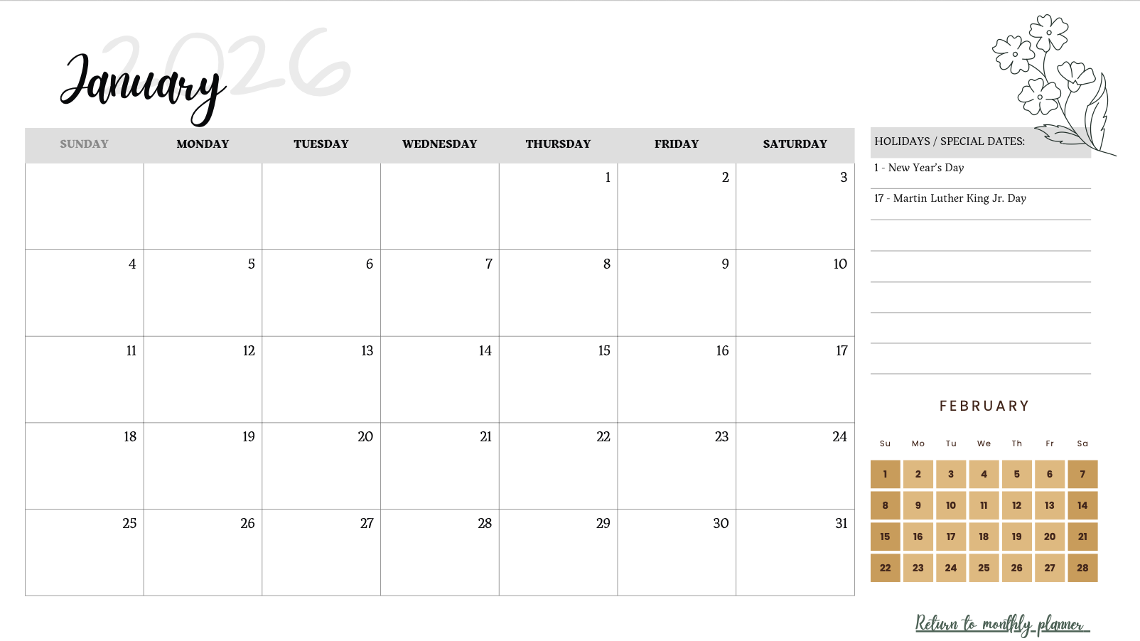 2026 Planner - Your Ultimate Yearly Organizer