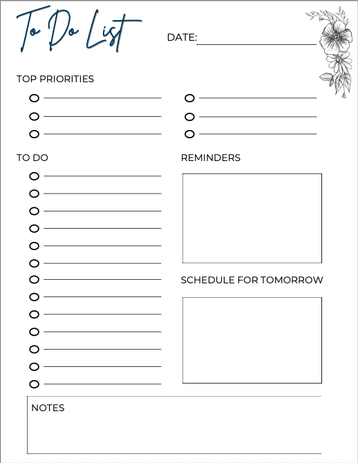 Digital To-So List | Printable & fillable Planner | Daily, Weekly & Monthly Organizer