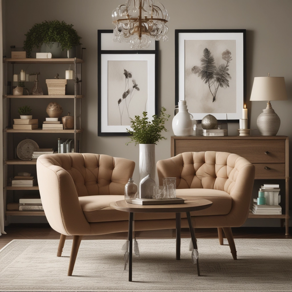Modern Tufted Armchair Set