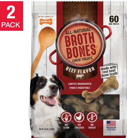Broth Bones Chew Treats Beef Flavor (2 Pack)