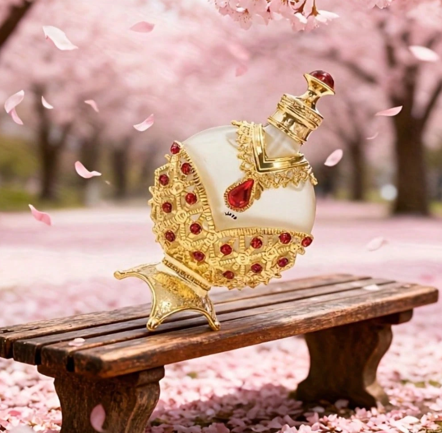 Classic Golden Arabian Concentrated Perfume Oil For Women - Long-Lasting Floral Fragrance With Luxurious Golden Jewelry Design, 5-15% High Concentration, Formaldehyde-Free, Ideal Gift For Birthdays, Valentine's Day & Special Occasions