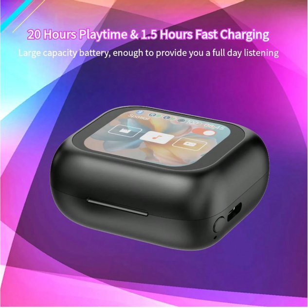 ANC TWS Smart Touch Screen Earbuds