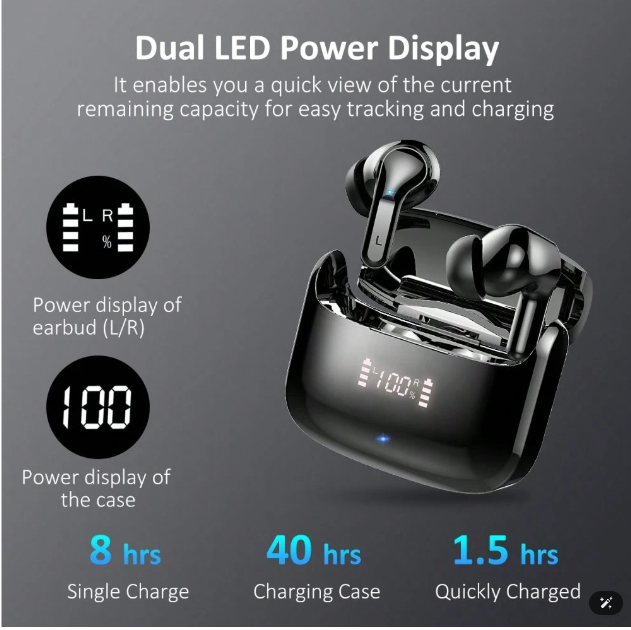 Wireless Earbuds with Smart Touch Control