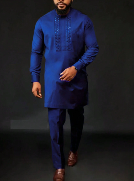 Men's Black Embroidered Kurta Set