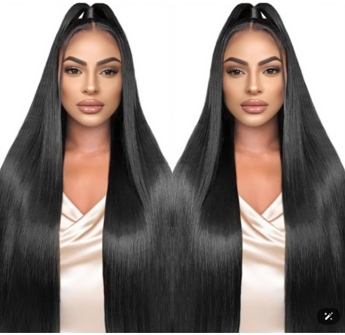 Straight Black Synthetic Wig