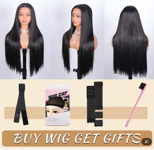Straight Black Synthetic Wig