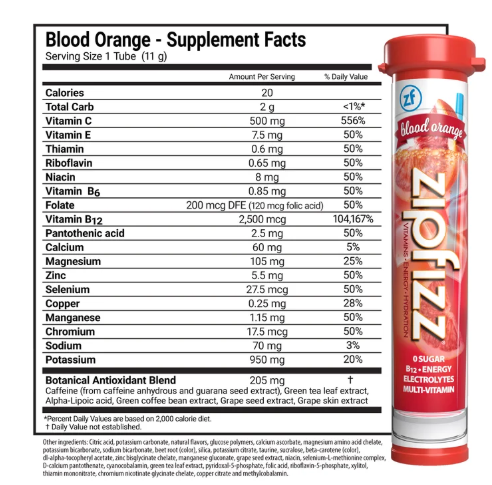Zipfizz Blood Orange Energy Drink Mix