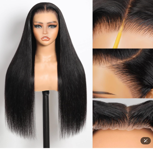 Straight Black Synthetic Wig