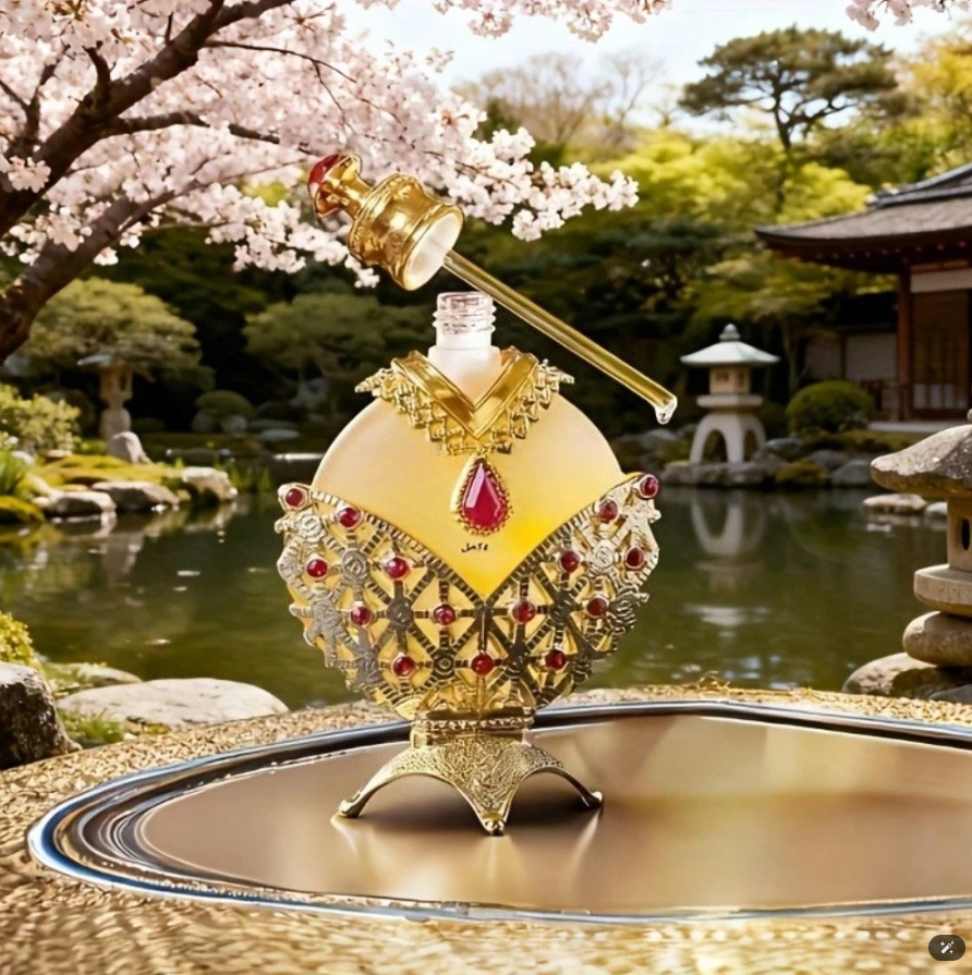 Classic Golden Arabian Concentrated Perfume Oil For Women - Long-Lasting Floral Fragrance With Luxurious Golden Jewelry Design, 5-15% High Concentration, Formaldehyde-Free, Ideal Gift For Birthdays, Valentine's Day & Special Occasions