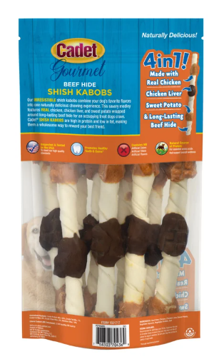 Cadet Gourmet Beef Hide Shish Kabobs, 2 Pack
