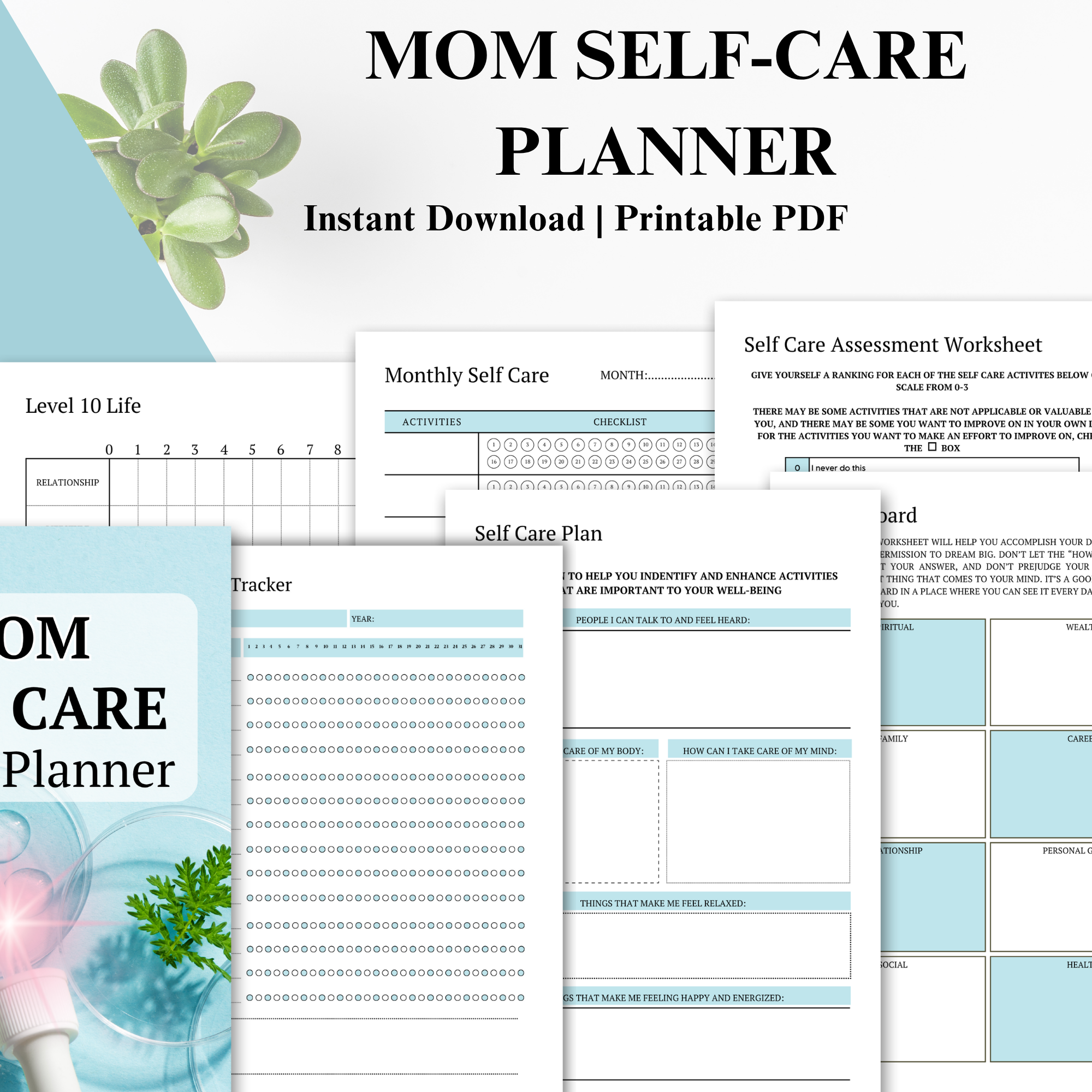 Burnout-to-Balance Complete Life Reset Bundle | Busy Mom Planner System for Meals, Budget, Cleaning, Habits & Self-Care (Instant Download)