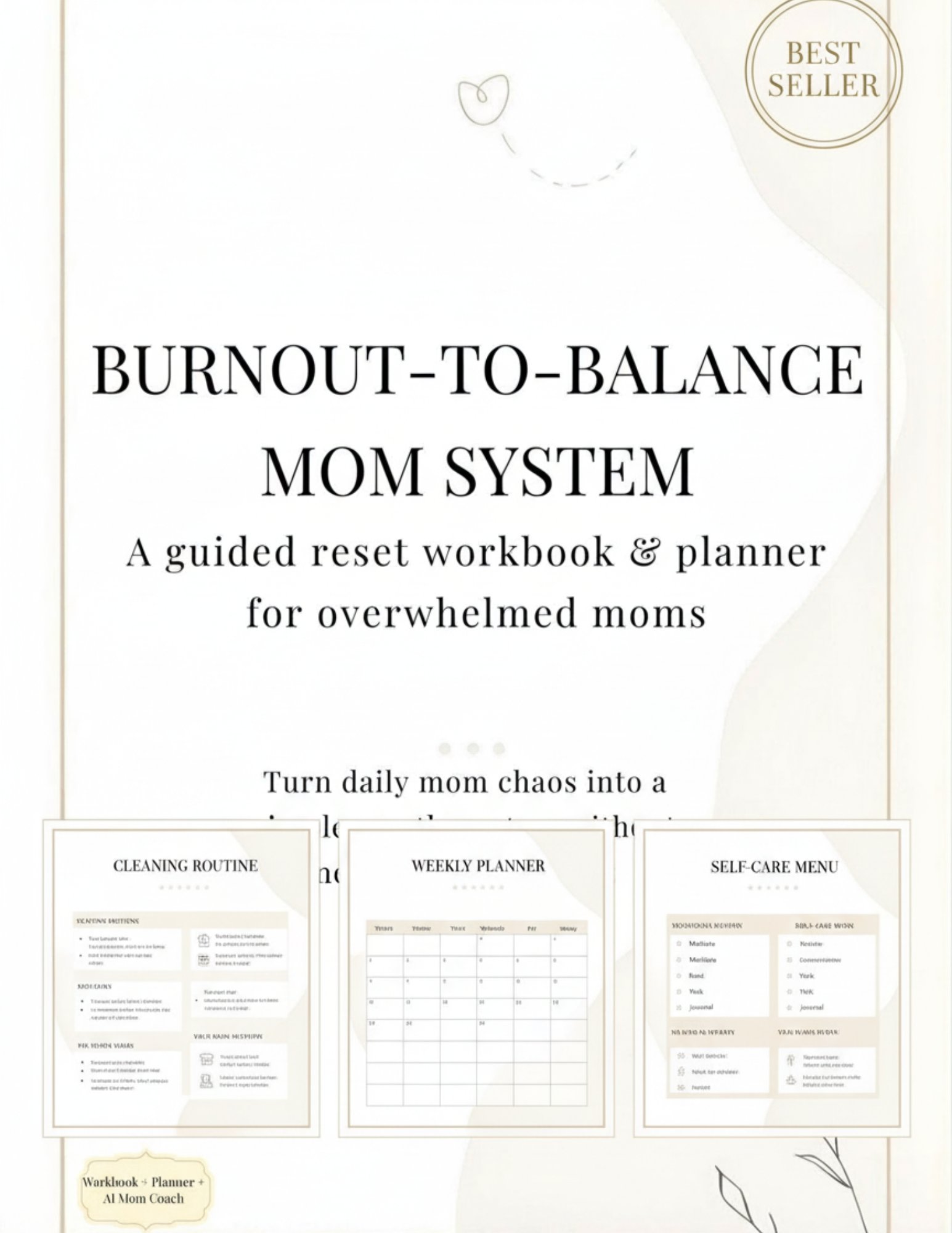 Burnout-to-Balance Mom System™ – A Guided Reset Workbook & Planner for Overwhelmed Moms