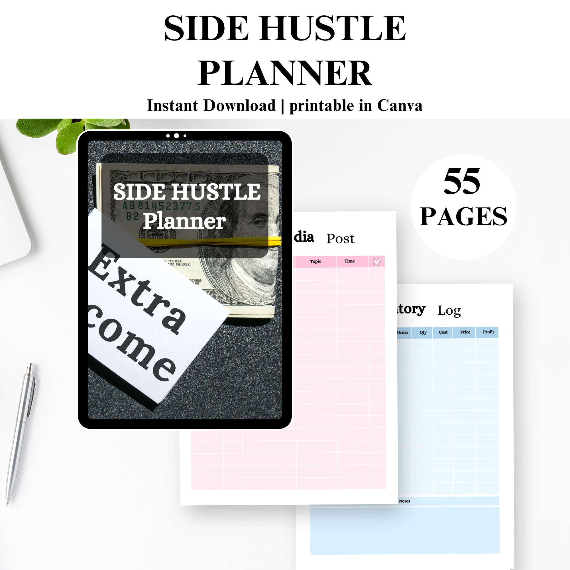 Side Hustle, That Girl & Family Budget Planner Bundle | Productivity + Finance Printable Kit