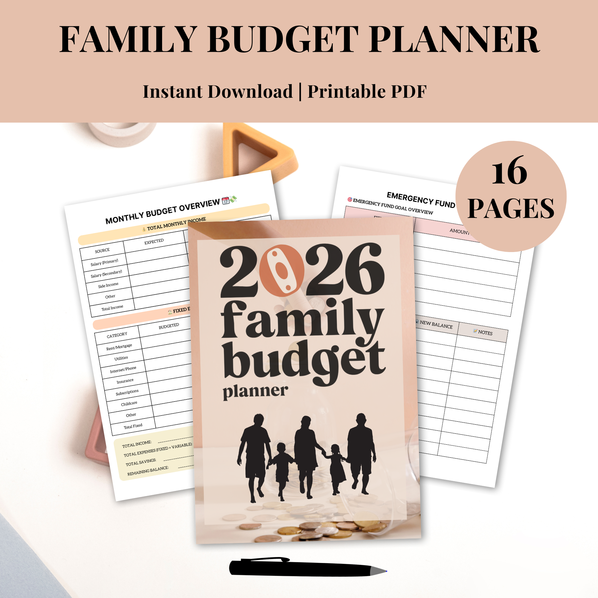 Side Hustle, That Girl & Family Budget Planner Bundle | Productivity + Finance Printable Kit