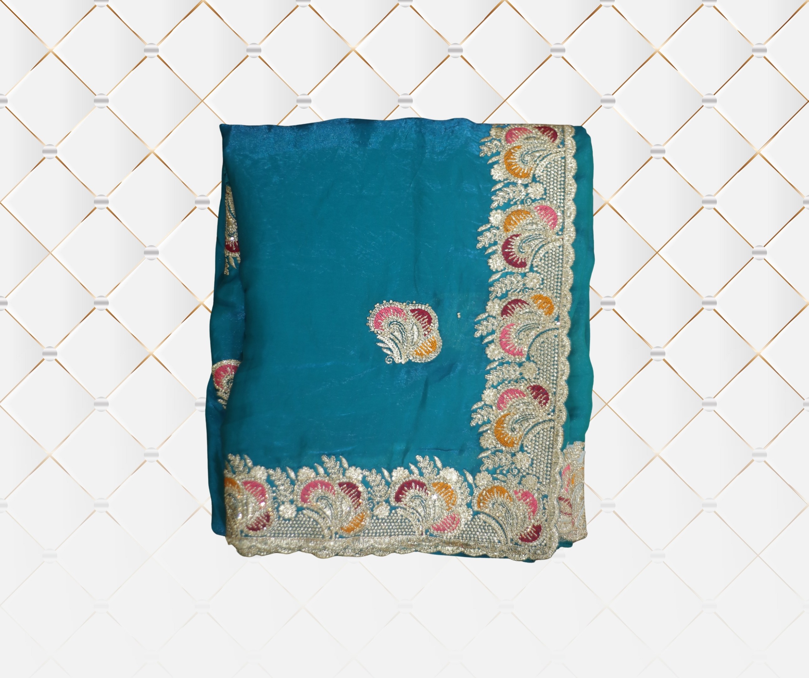 Embroidered Blue Saree