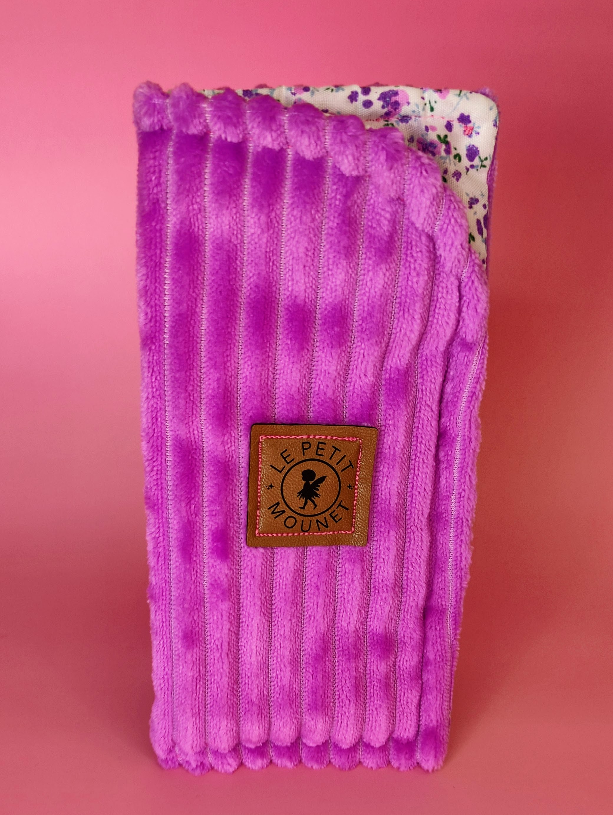 Étui à lunettes en velours cotelé violet