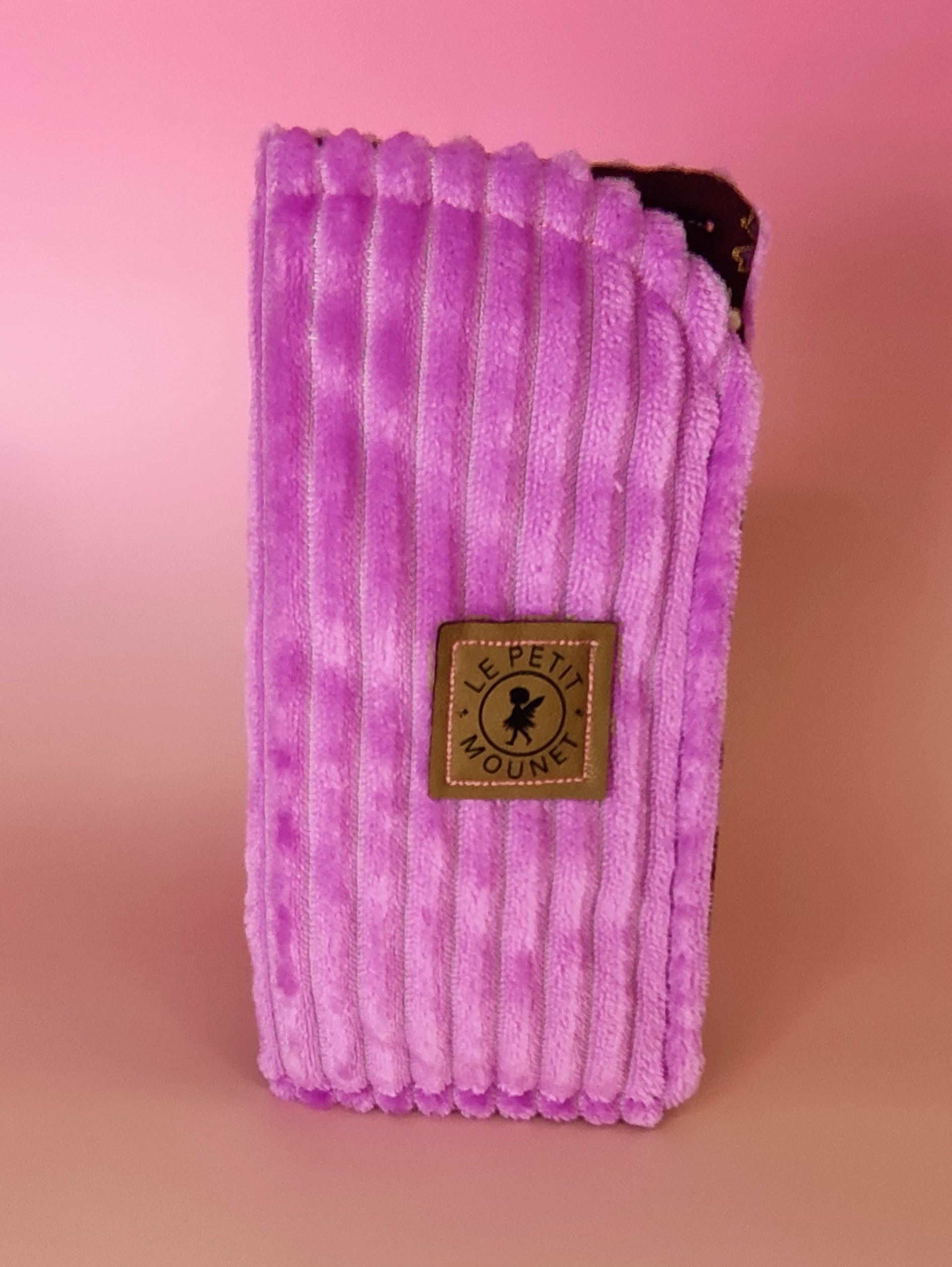 Étui à lunettes en velours cotelé violet