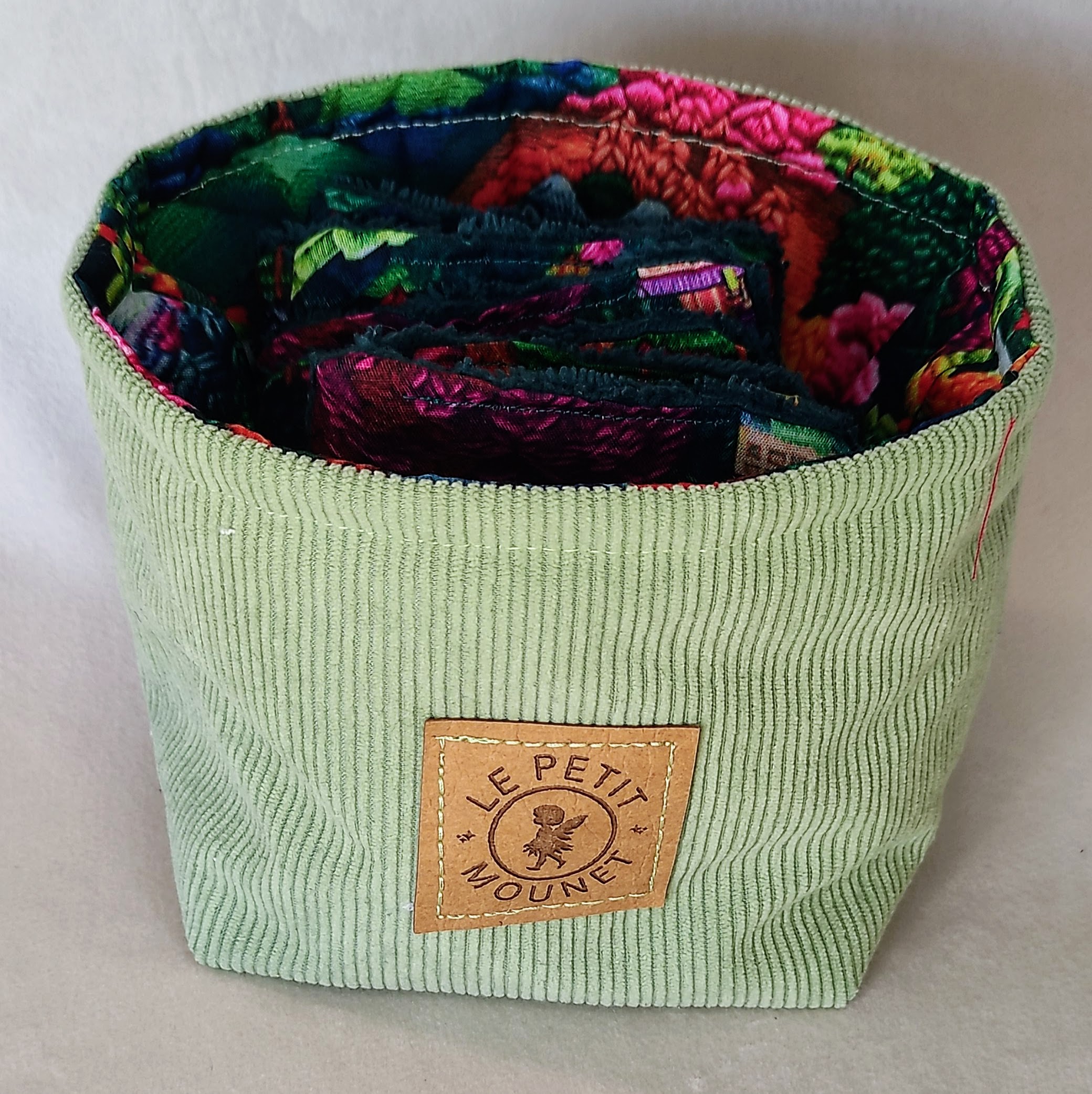 Paniere et lingettes lavables prairies verdoyantes