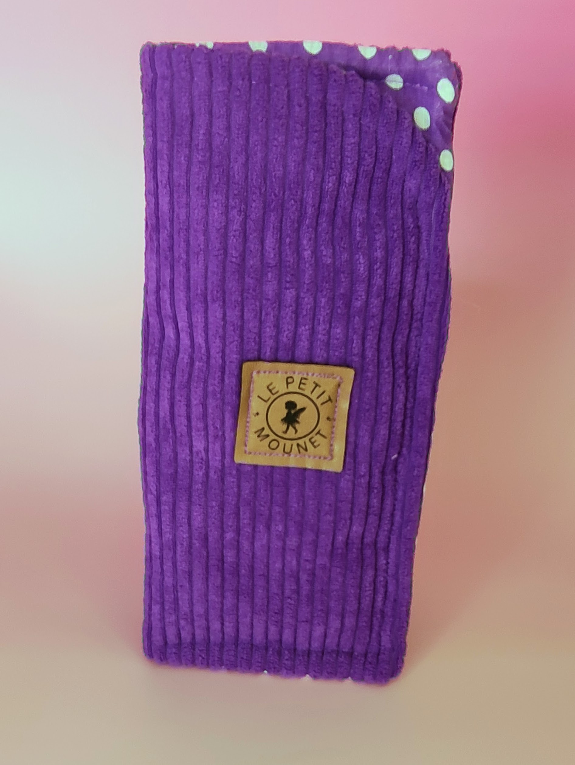 Étui à lunettes en velours cotelé violet royal