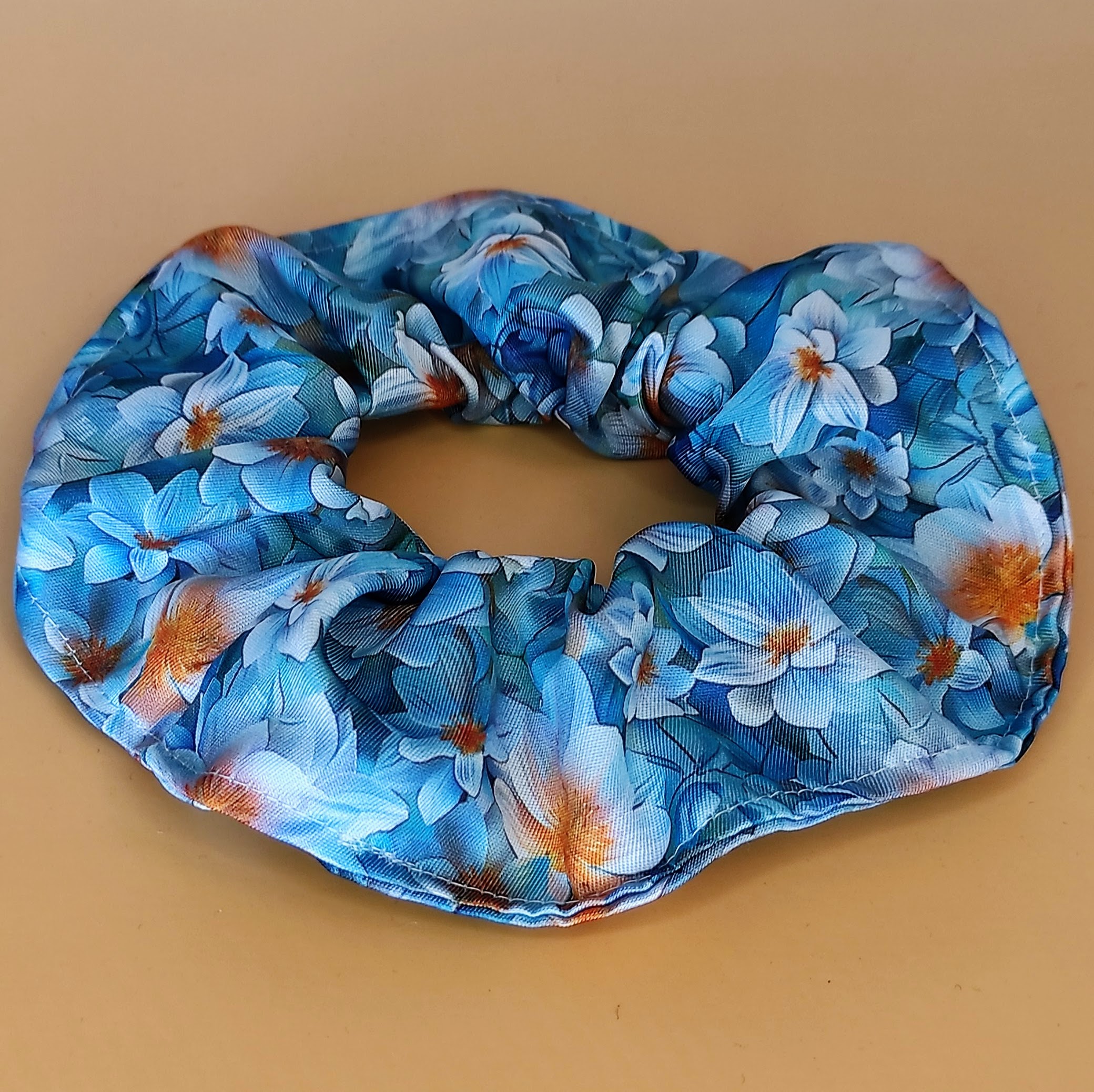 Chouchou floral bleu