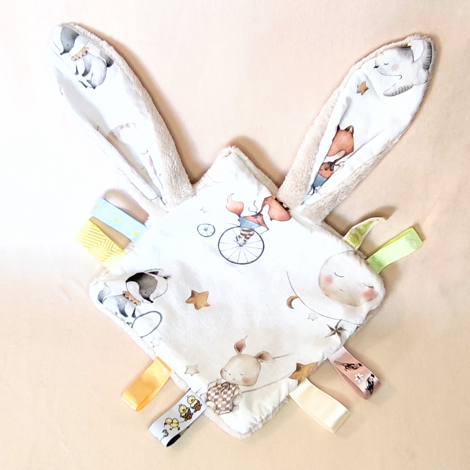 Doudou renard à vélo