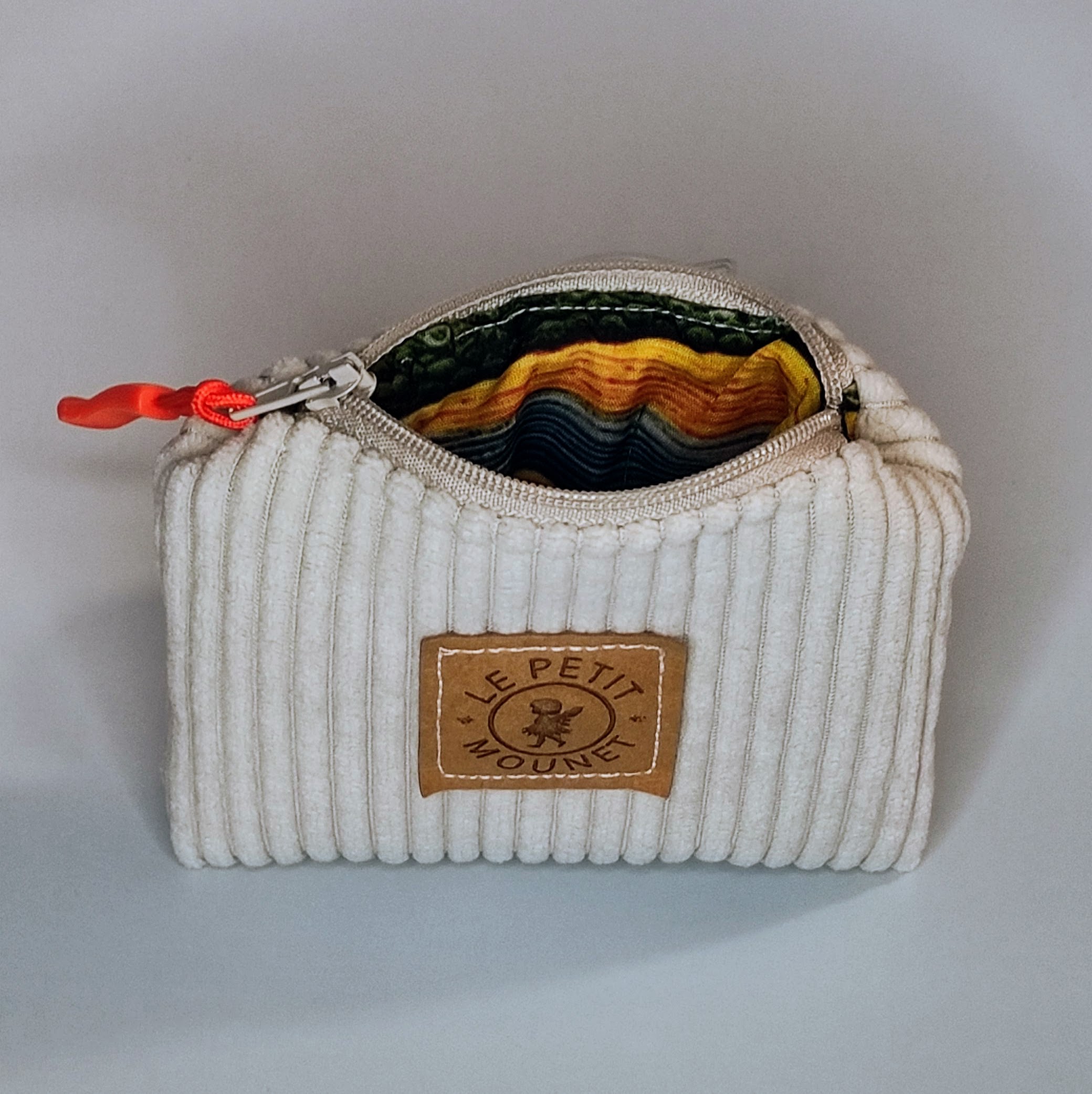 porte monnaie velours crême