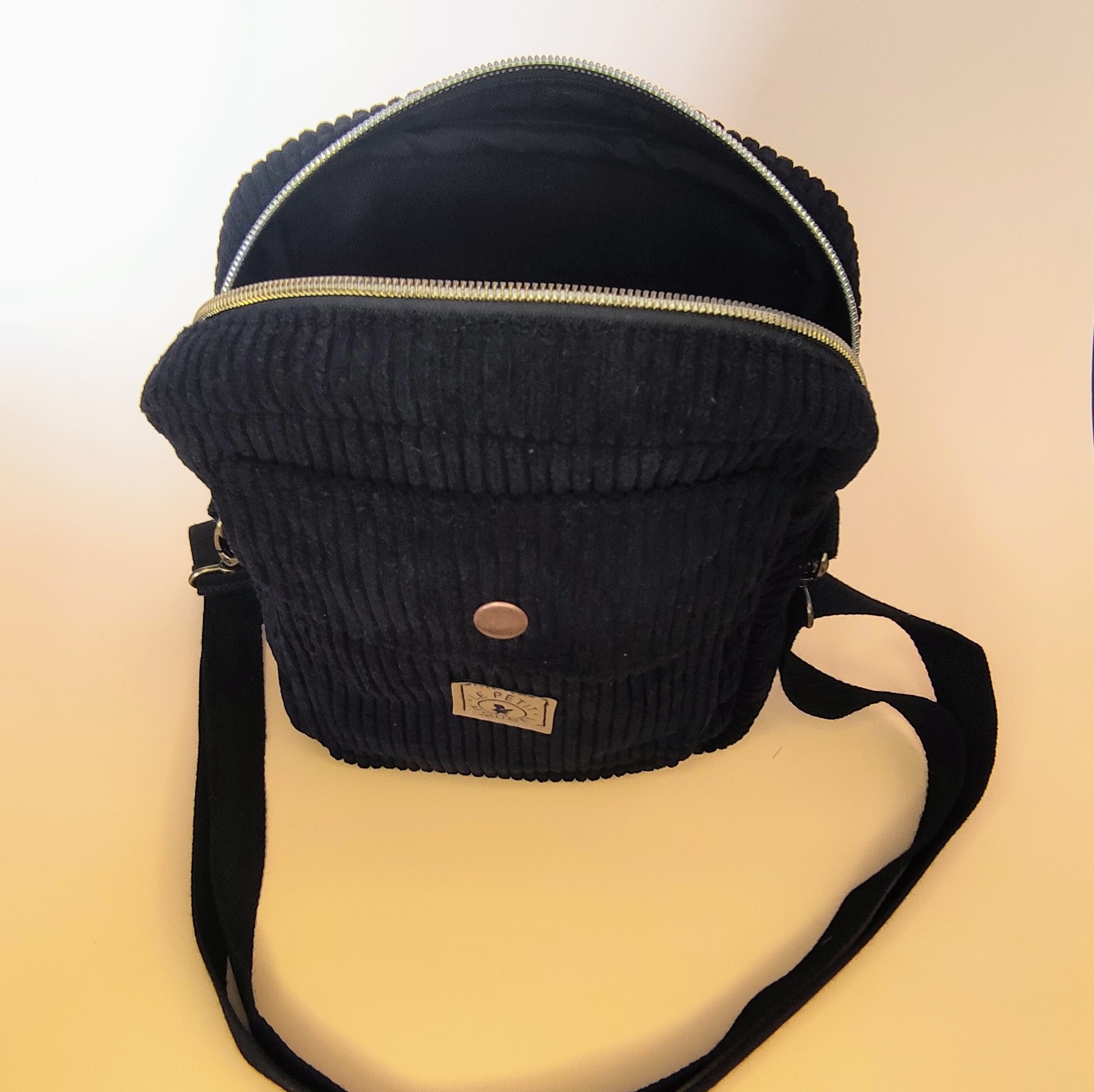 Sacoche homme en velours noir