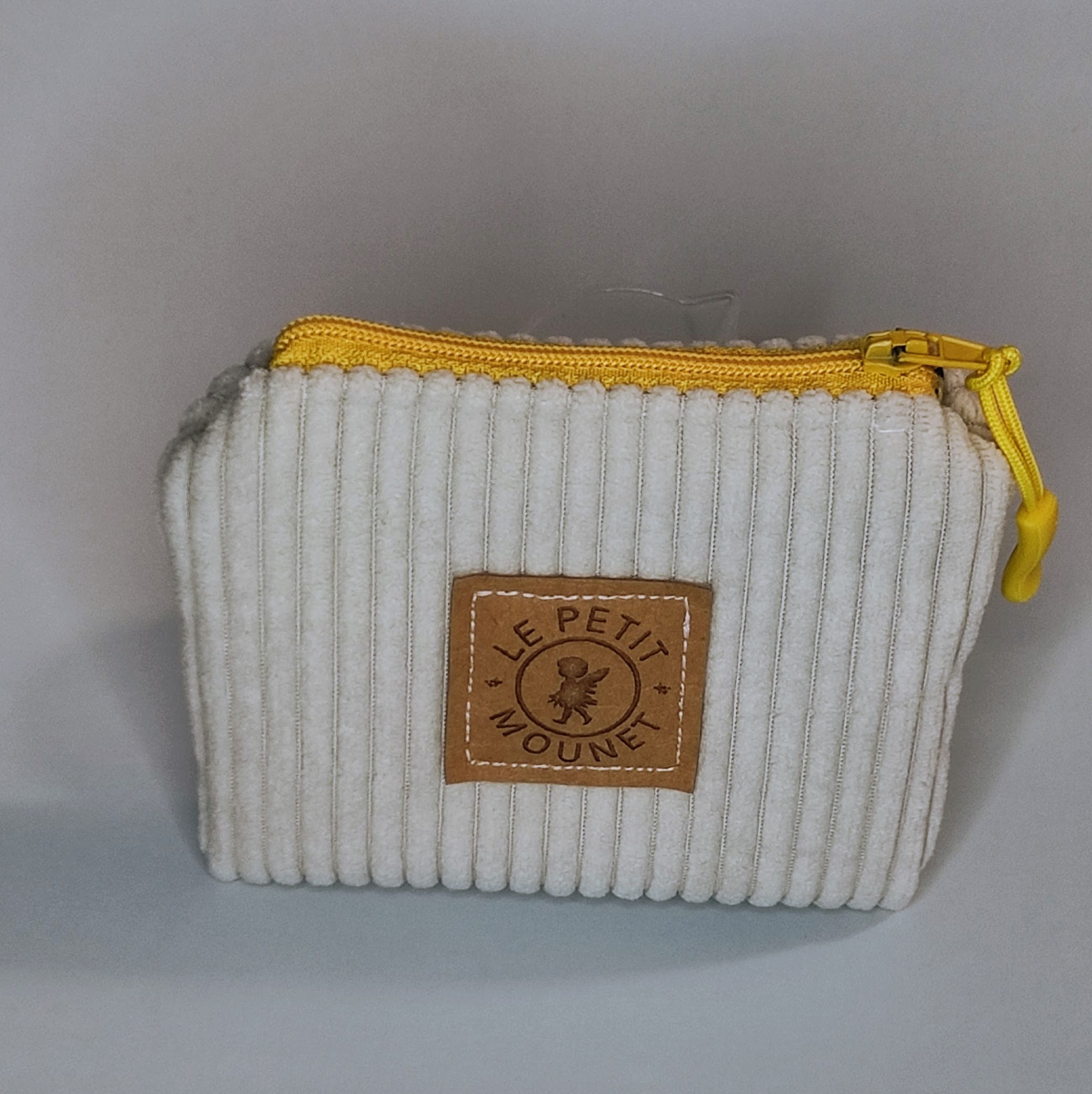 porte monnaie velours crême