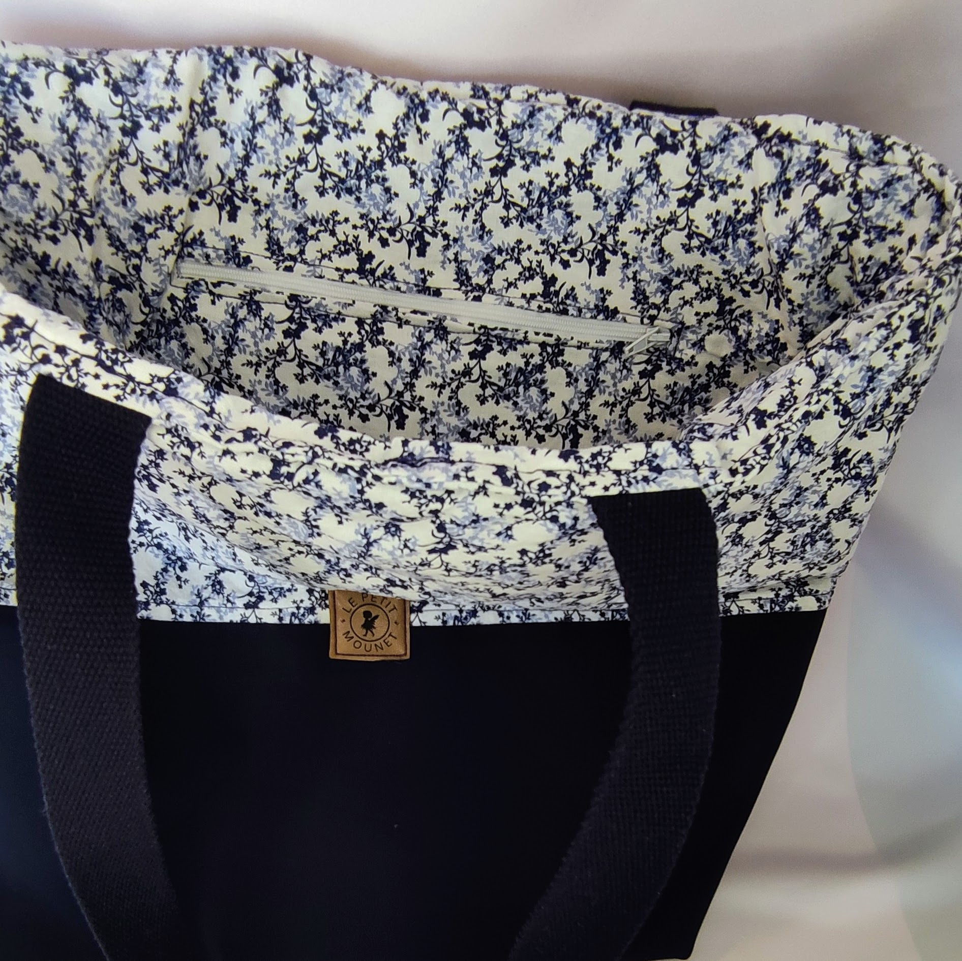 Sac cabas bi matière fleuri