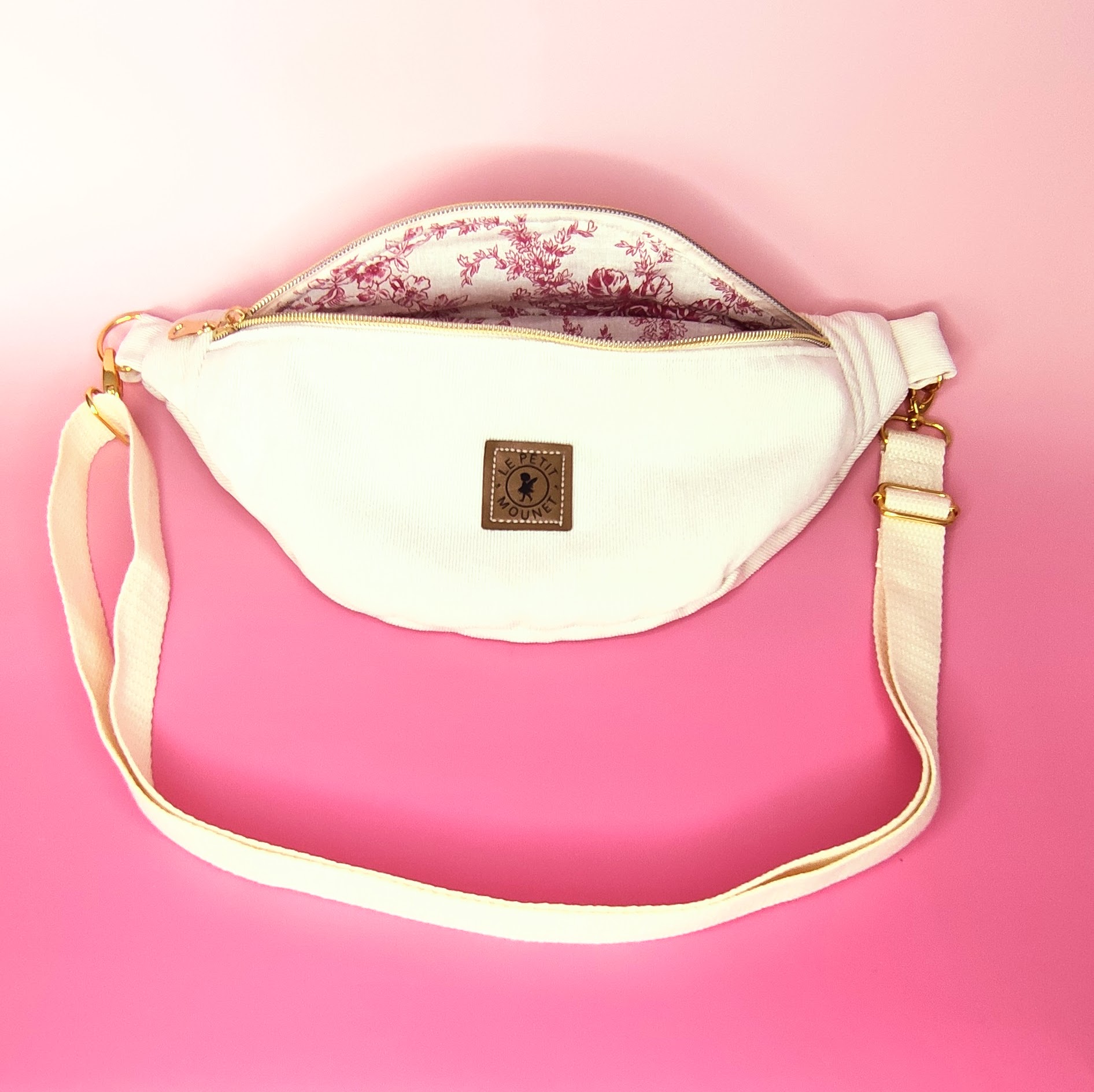 Banane en velours blanc