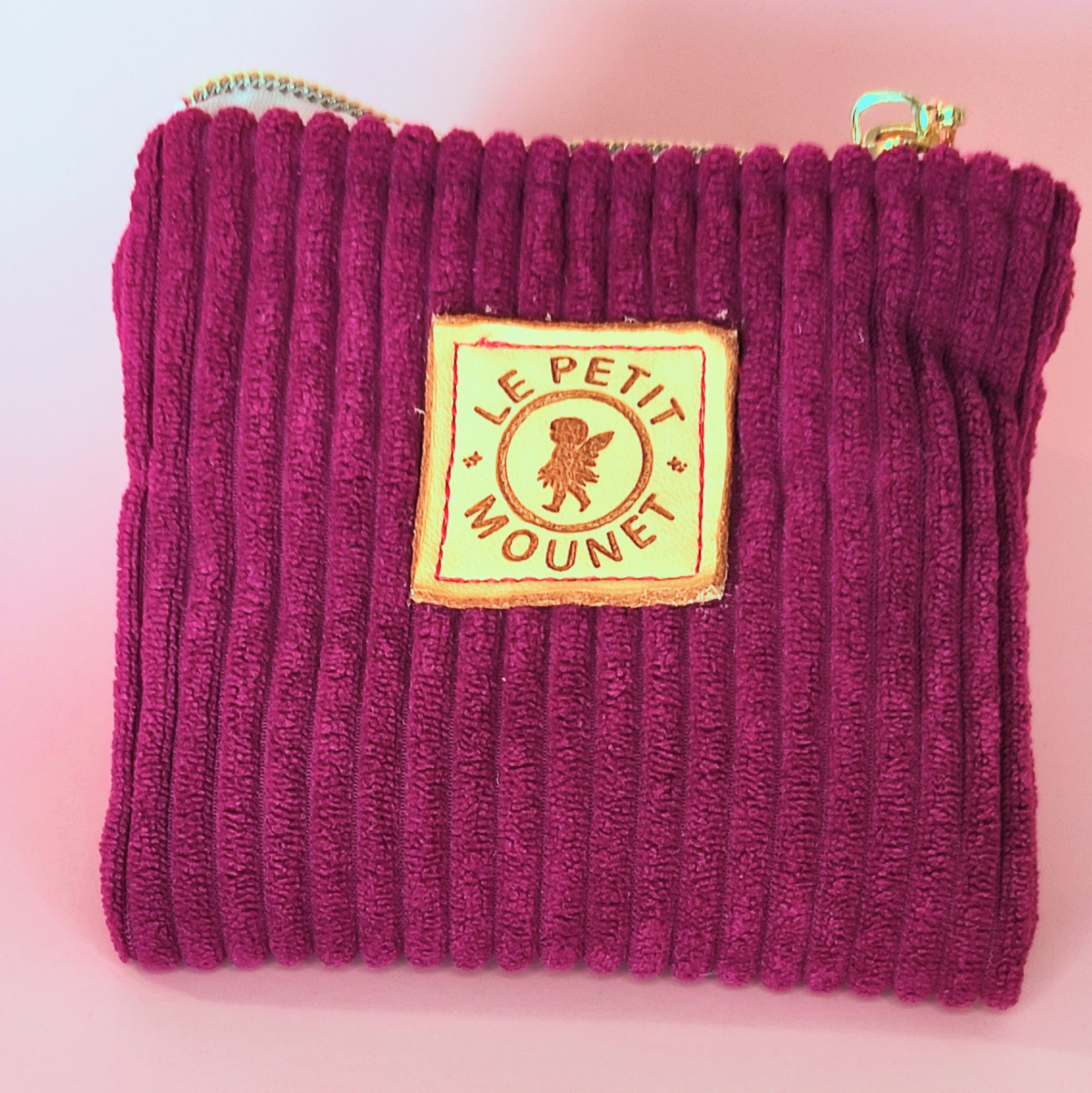 porte monnaie velours prune