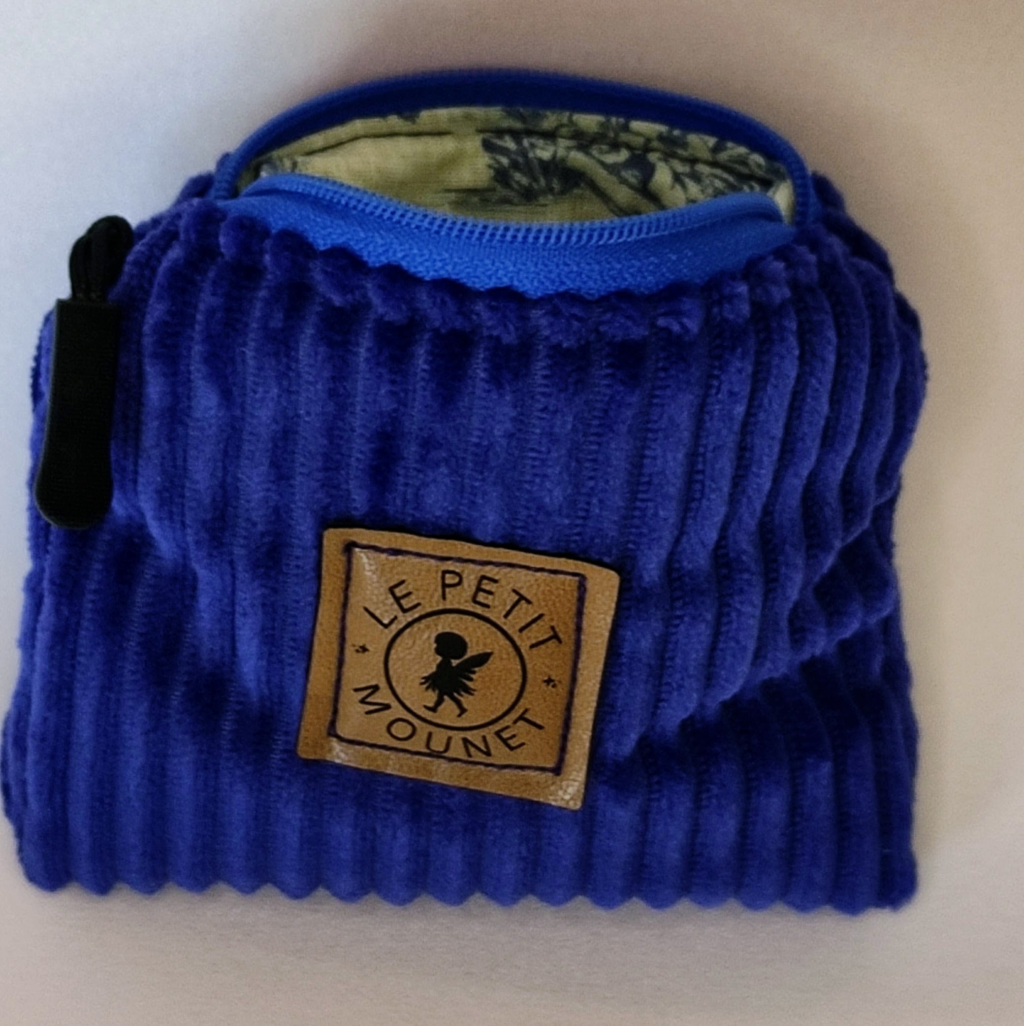 porte monnaie velours bleu électrique