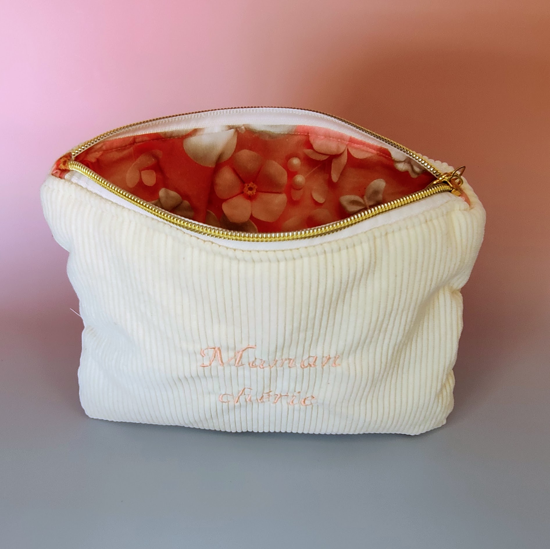Trousse velours "Maman chérie"