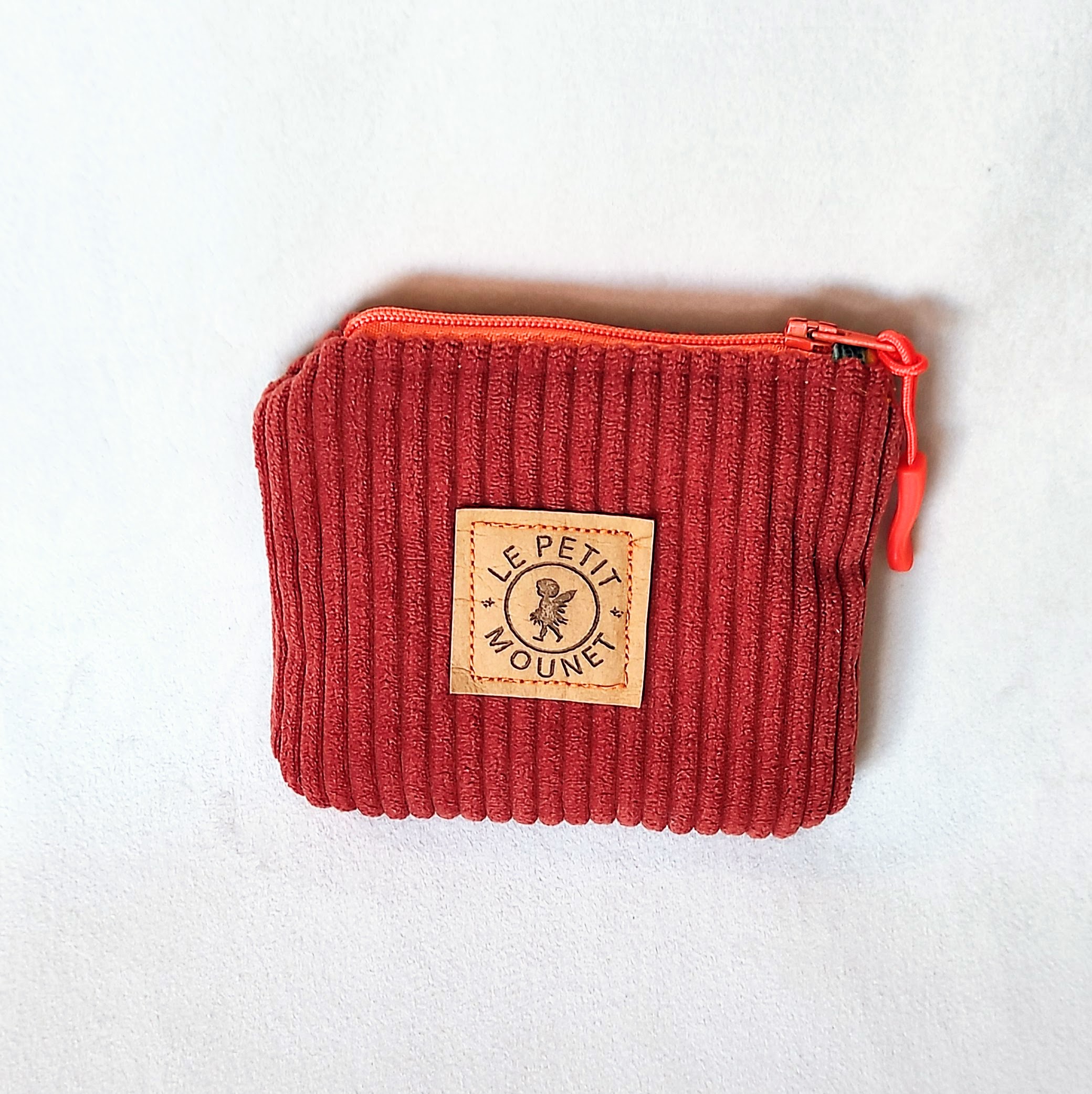 porte monnaie velours brique