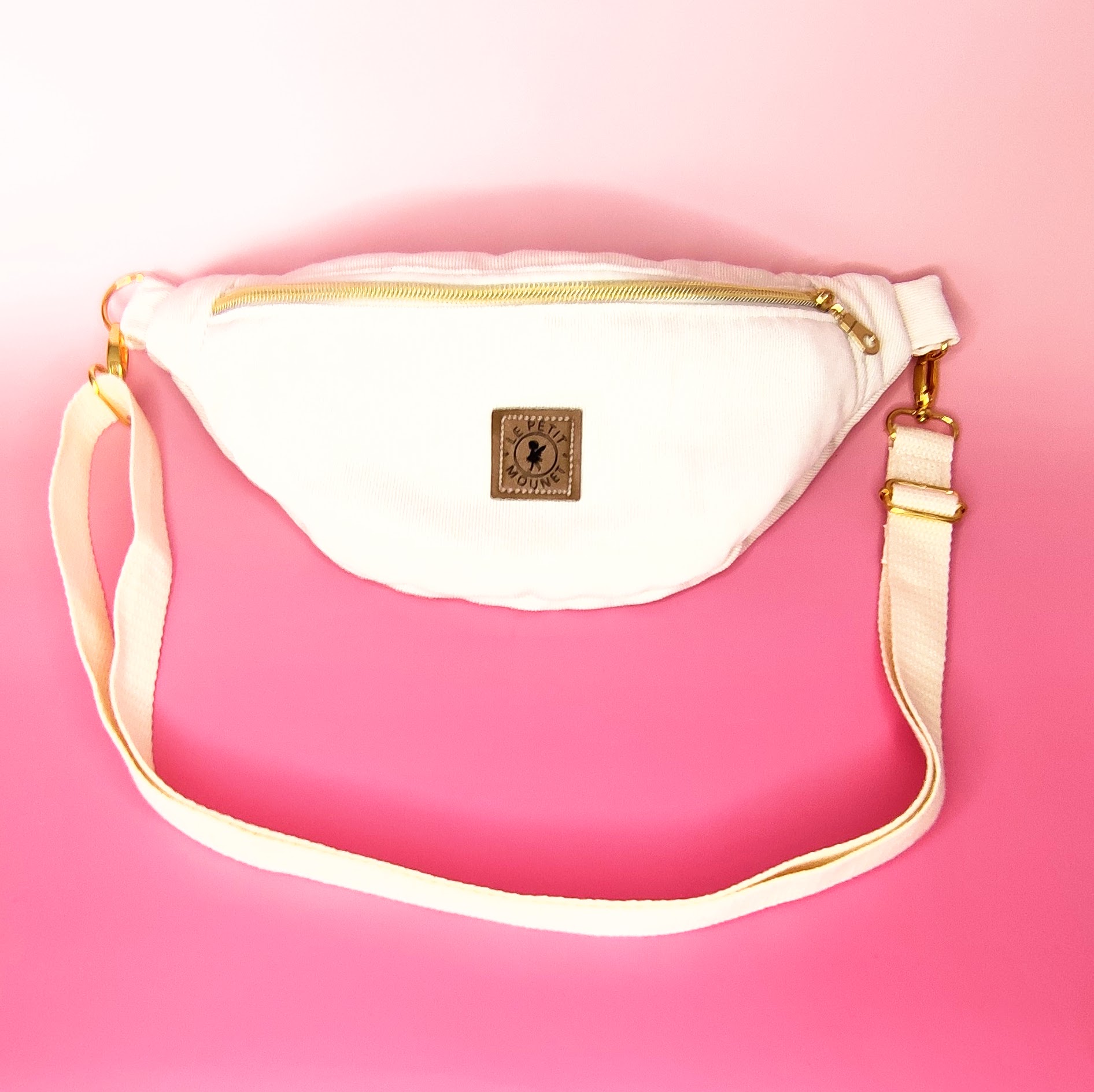 Banane en velours blanc