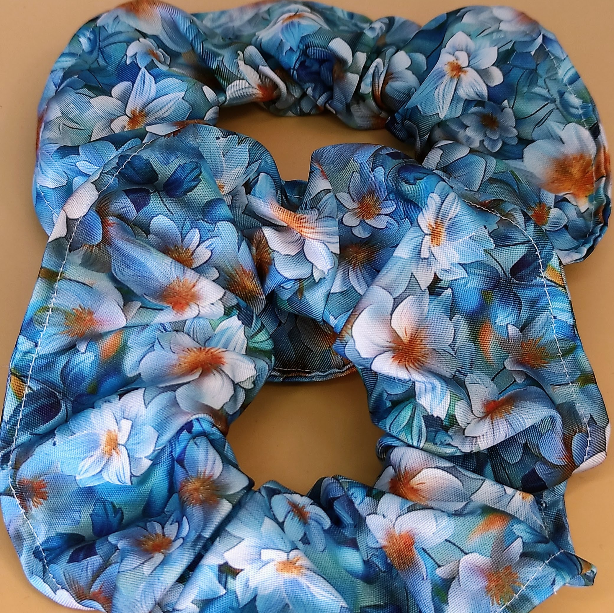 Chouchou floral bleu