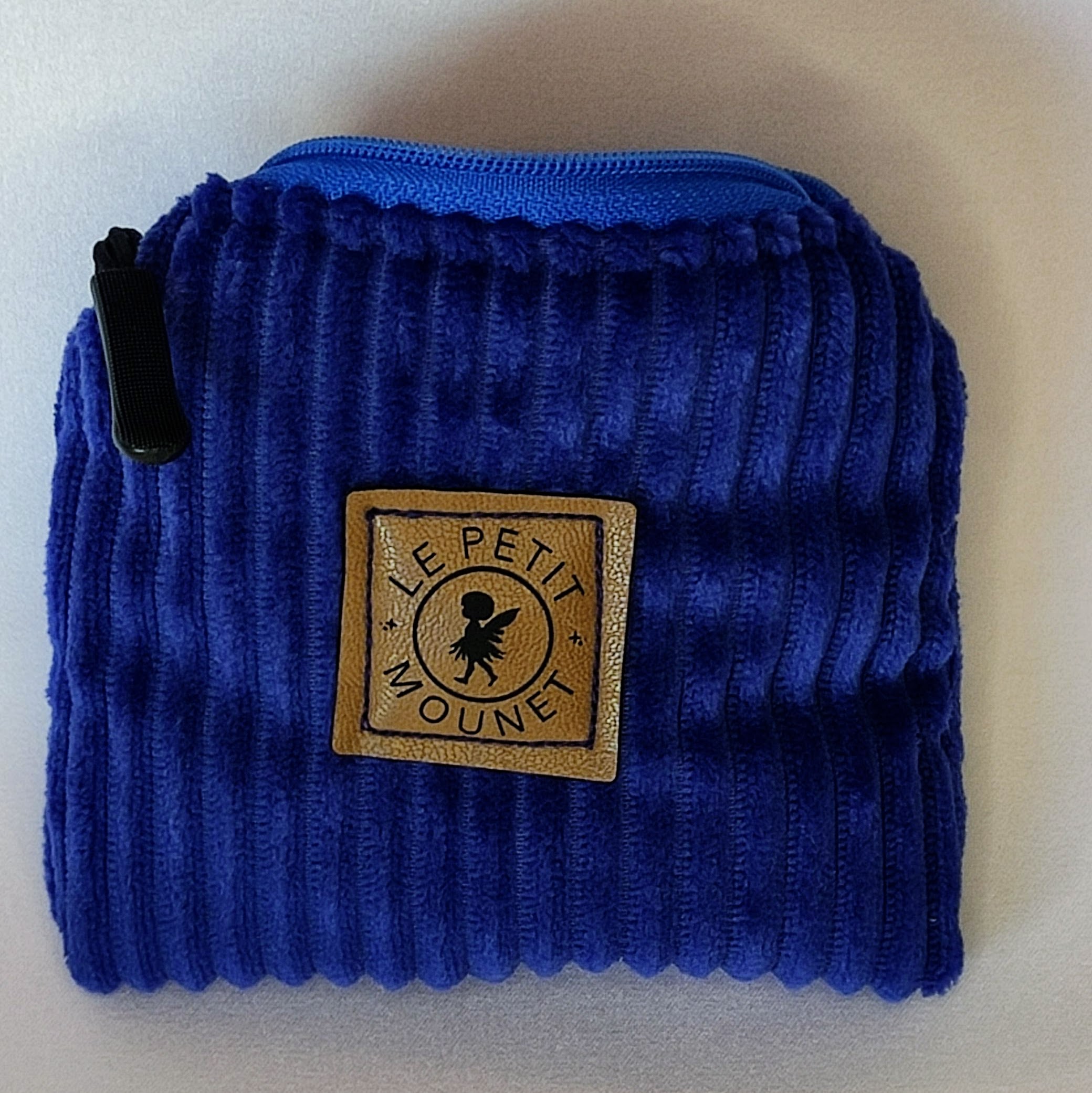 porte monnaie velours bleu électrique