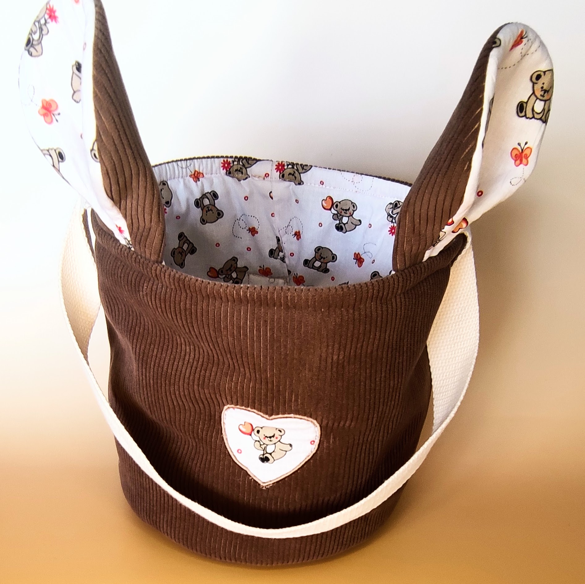 Panier velours nounours