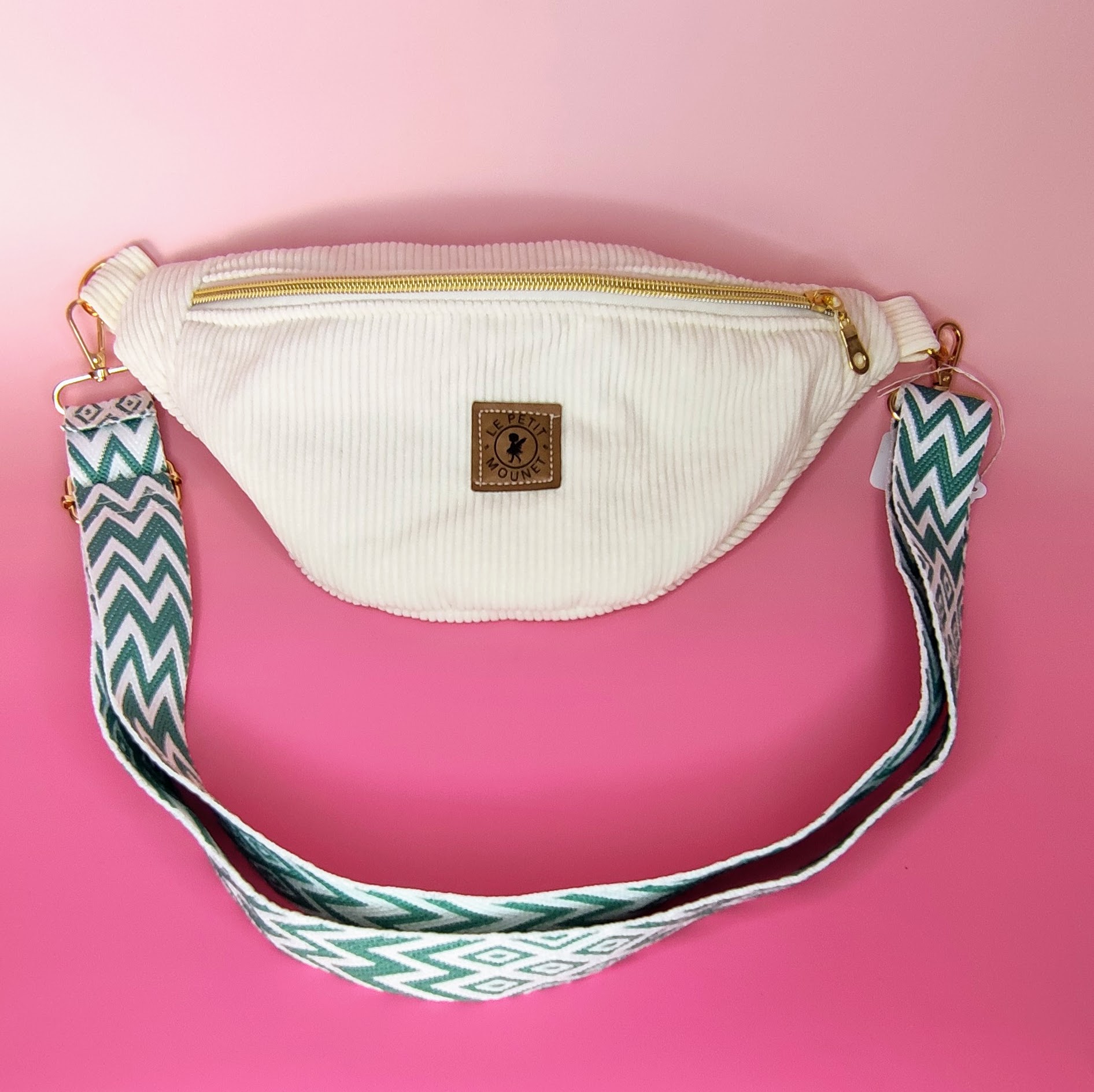 Banane en velours blanc