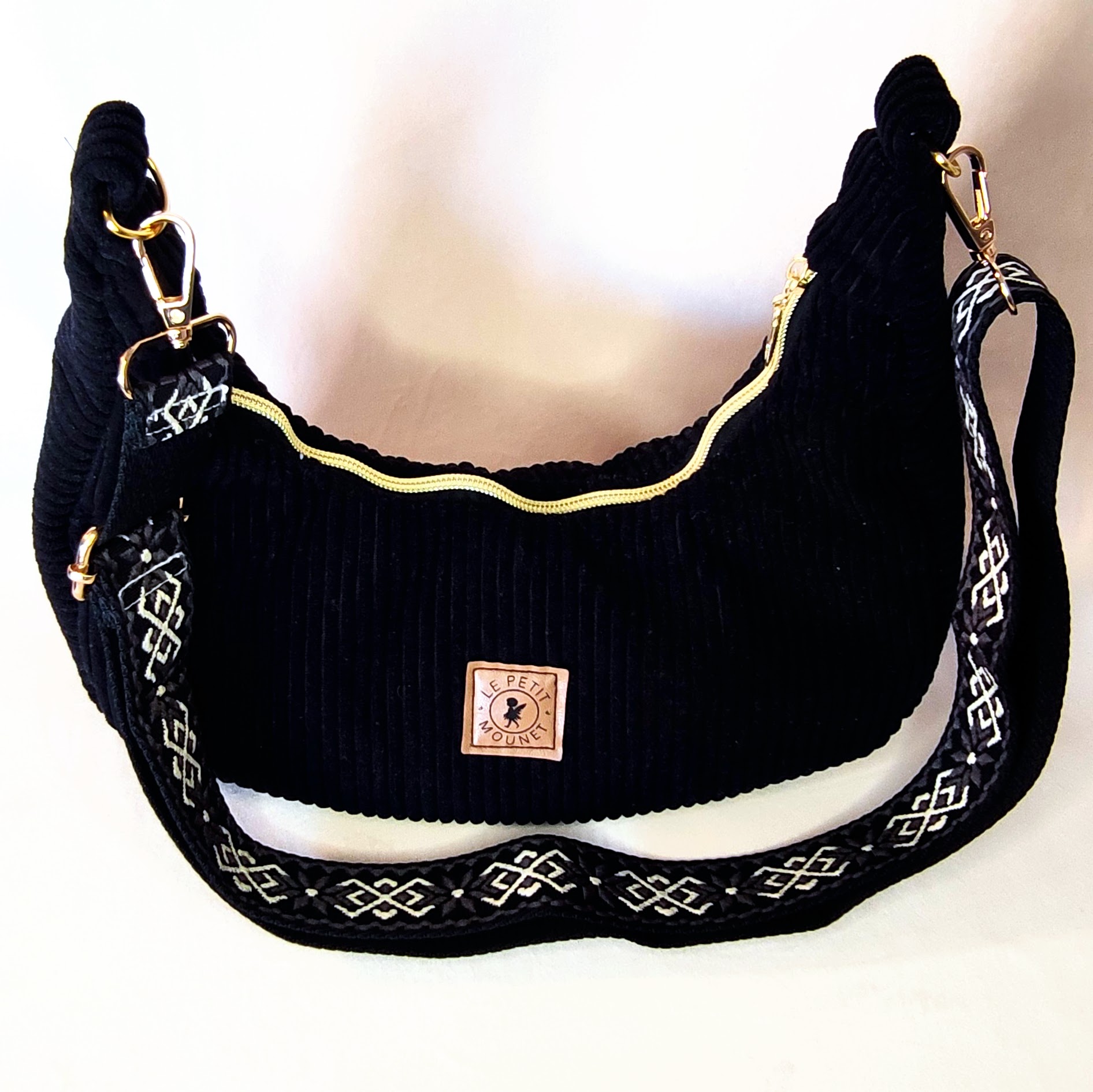 Sac à main en velours noir