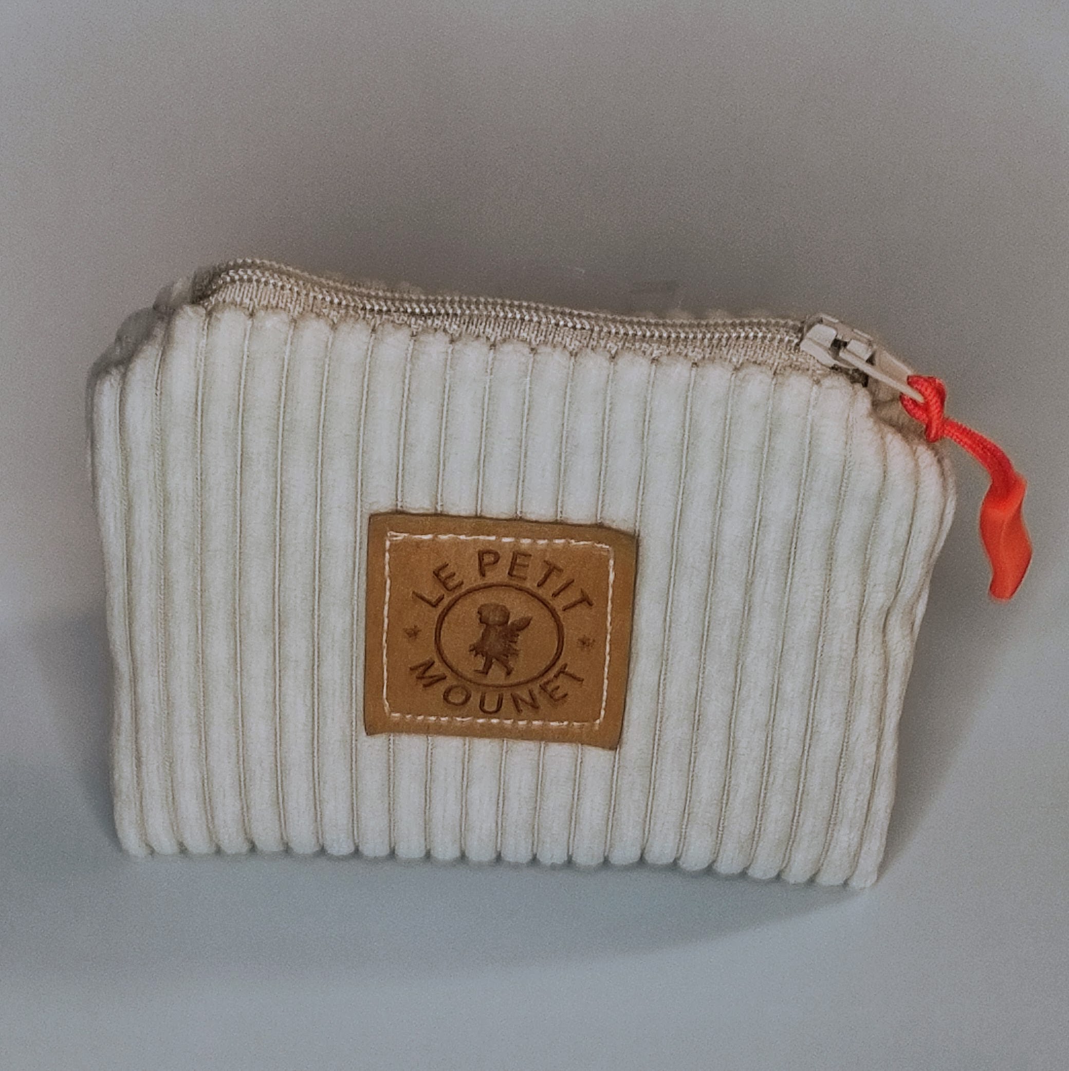 porte monnaie velours crême