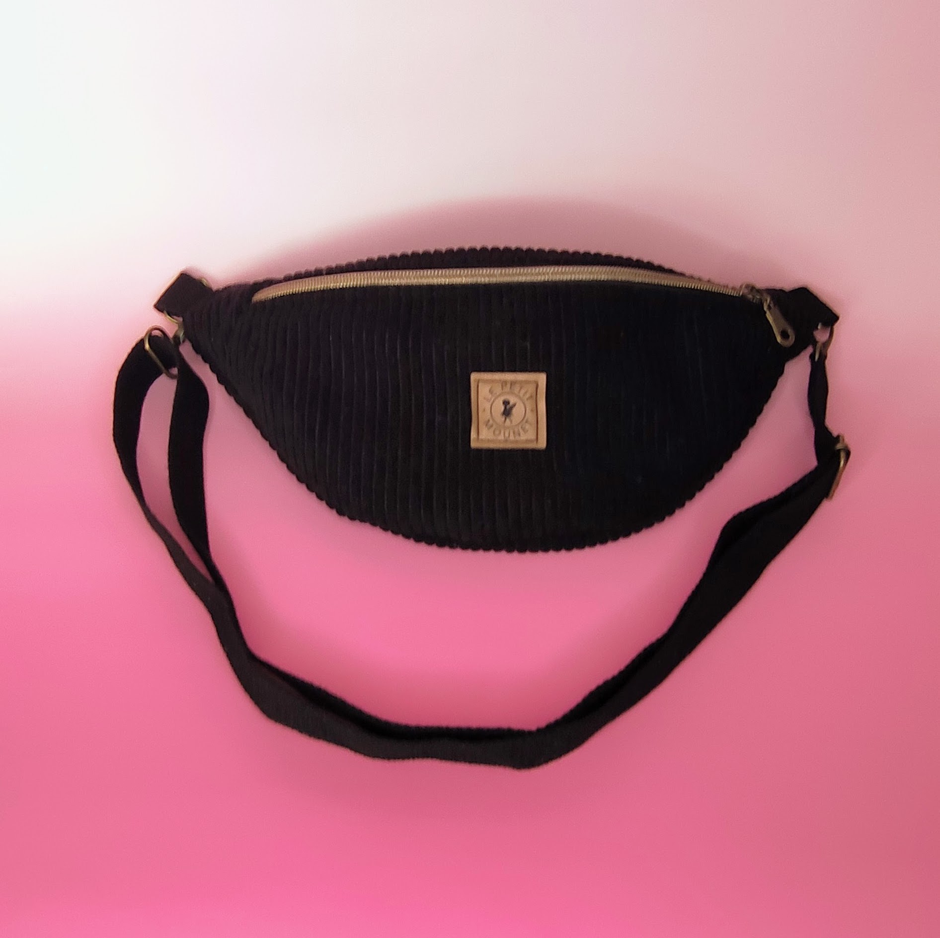 Sac banane en velours noir